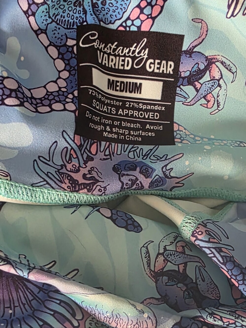 Constantly Varried Gear Sea Print Leggings - Pastel Blue & Purple - Picture 3 of 3